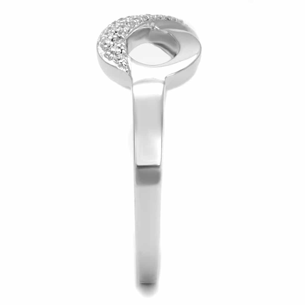 Sterling Silver CZ Pave Infinity Large Wide Ring view 4