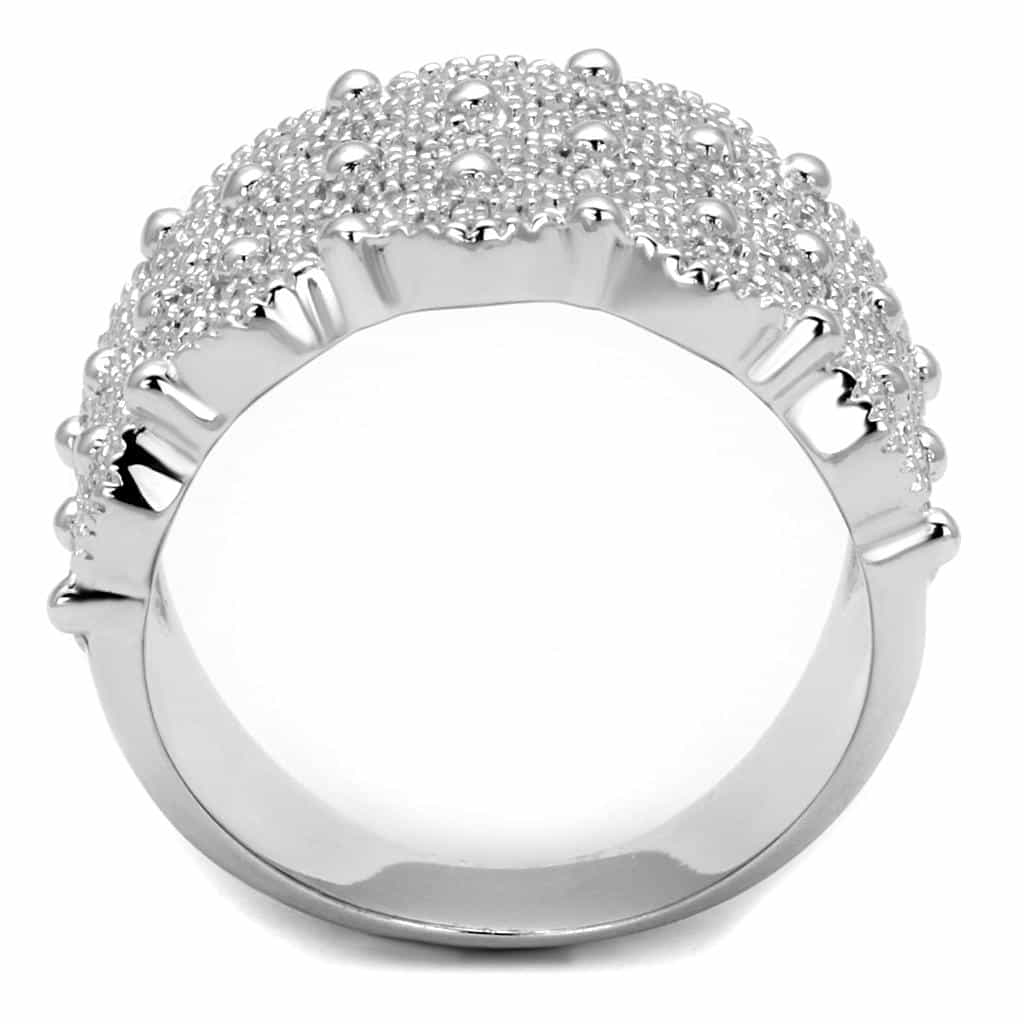 Sterling Silver CZ Pave Diamond Lattice Wide Filigree Ring view 3