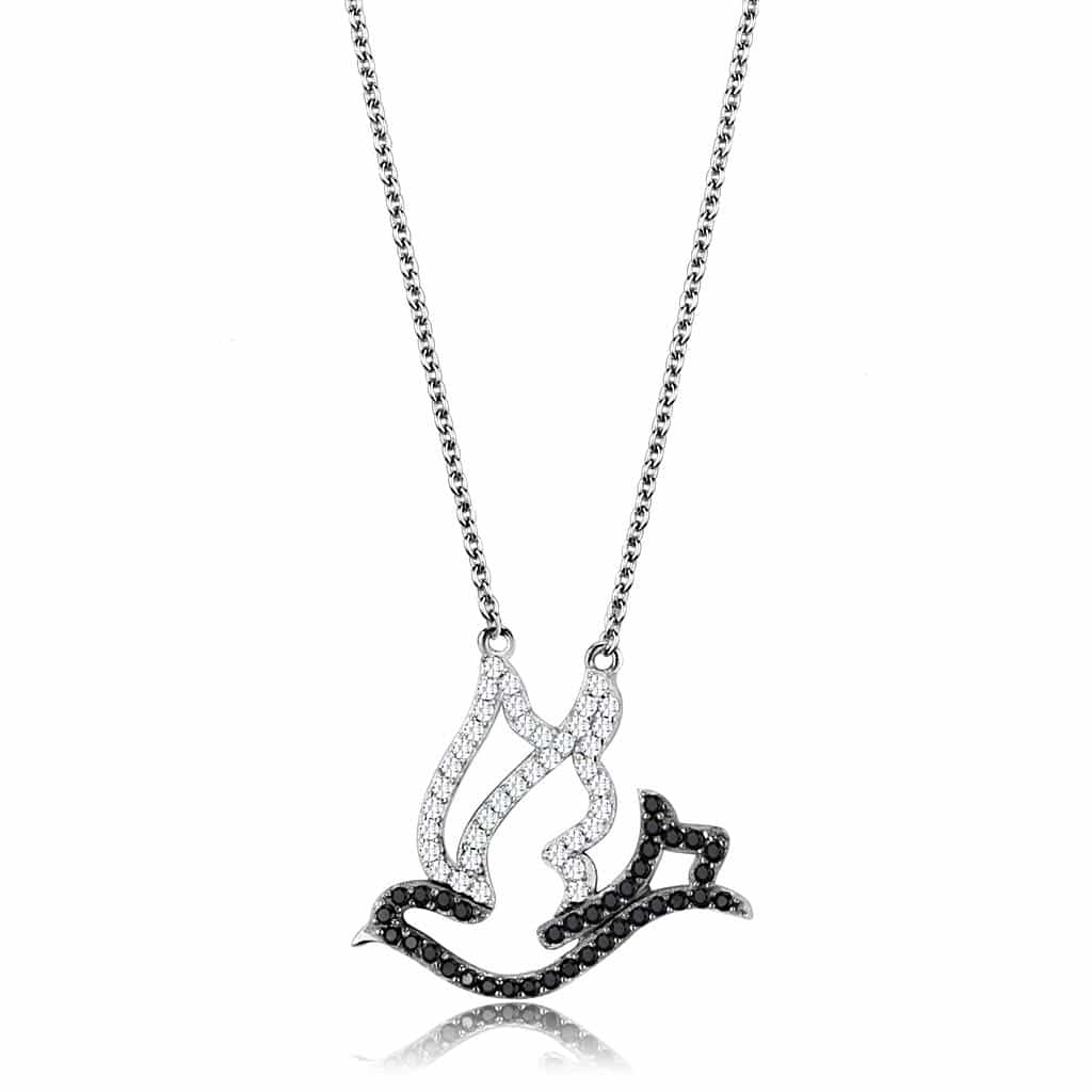 Sterling Silver CZ Music Note Treble Clef Pendant view 6