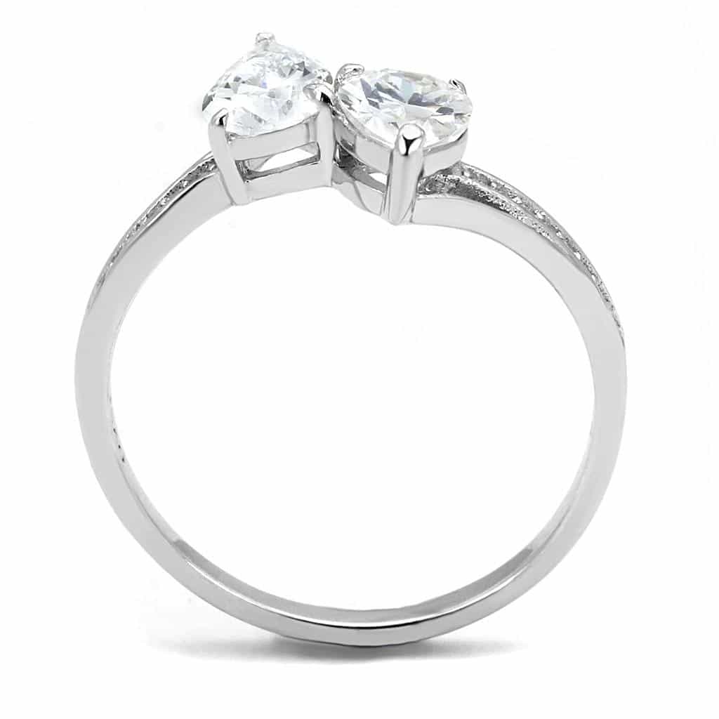 Sterling Silver CZ Oval Marquise Bypass Pave Ring view 8