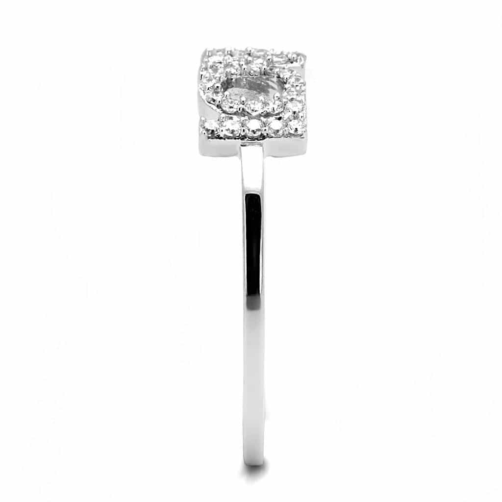 Sterling Silver CZ Pave LOVE Word Letter Ring view 4