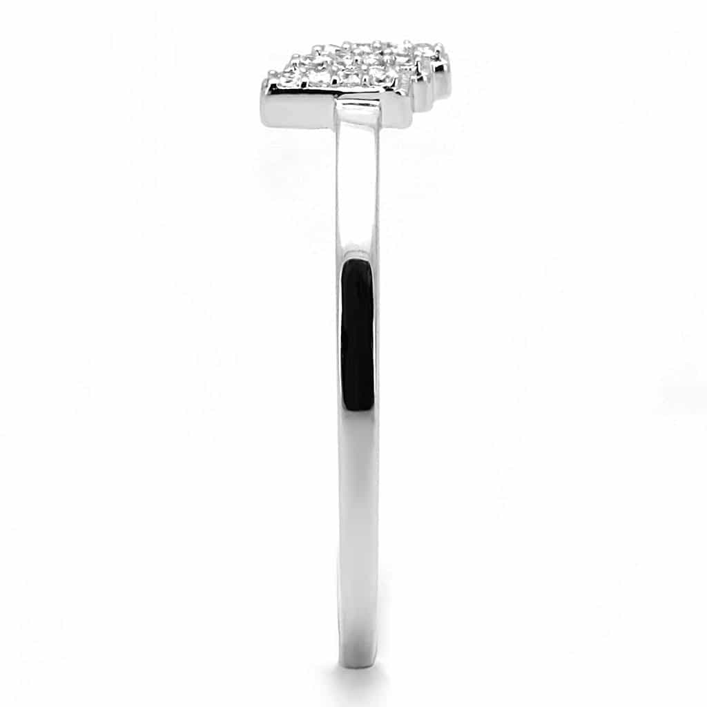 Sterling Silver CZ Triple Bar Channel Open Ring view 4