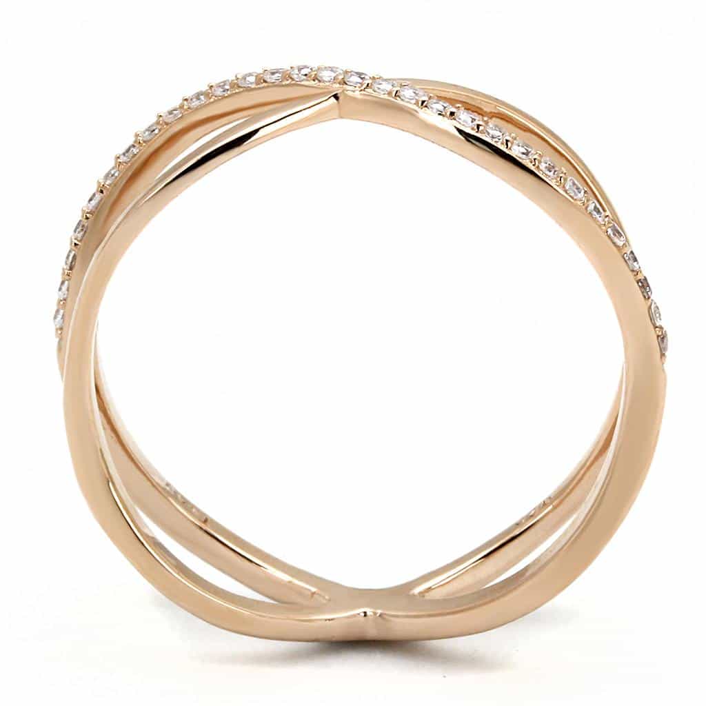 Sterling Silver Gold Infinity X Crossover Open Ring view 8