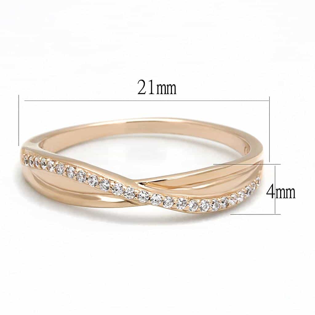 Sterling Silver Gold CZ Pave Twisted Intertwined Band Ring view 8