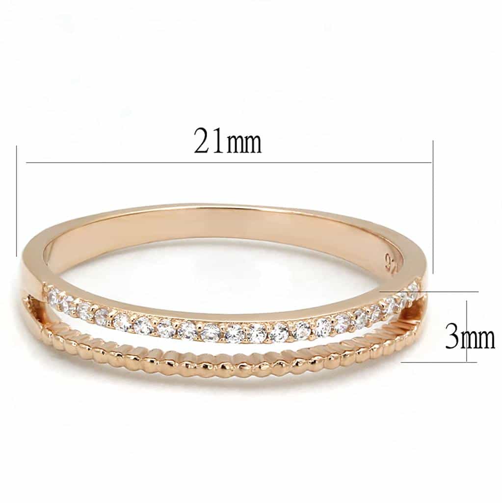 Sterling Silver Gold CZ Crossover X Pave Ring view 2