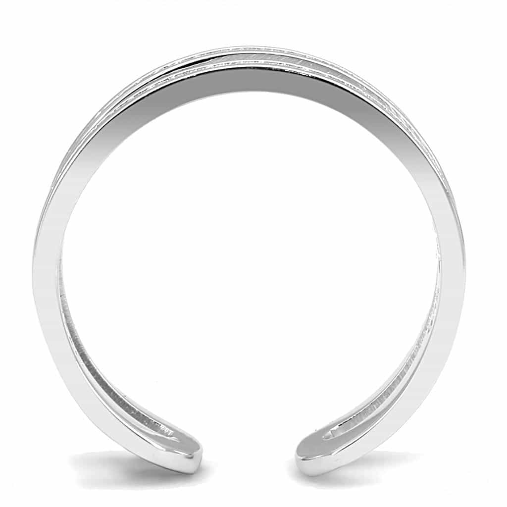 Sterling Silver CZ Pave Double Band Open Cuff Ring view 8