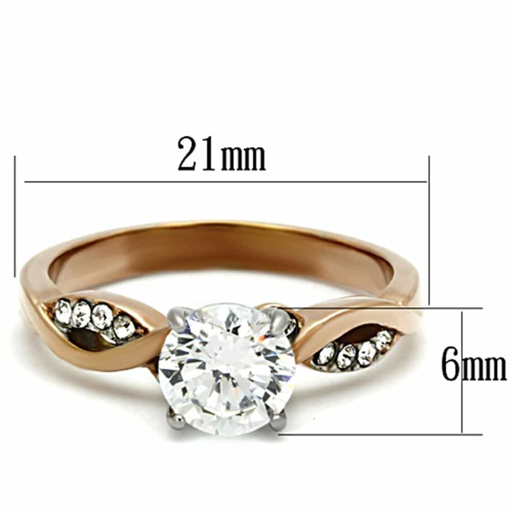 Stainless Steel Pavé Band Slim Ring Clear | The Stainless Jewelry view 2