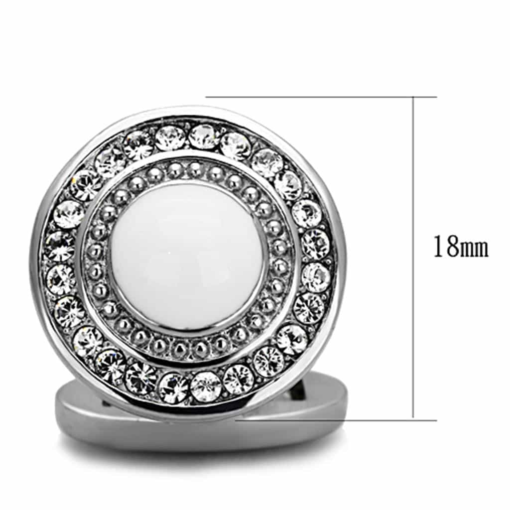 Stainless Steel CZ Pave Open Circle Round Bracelet view 2