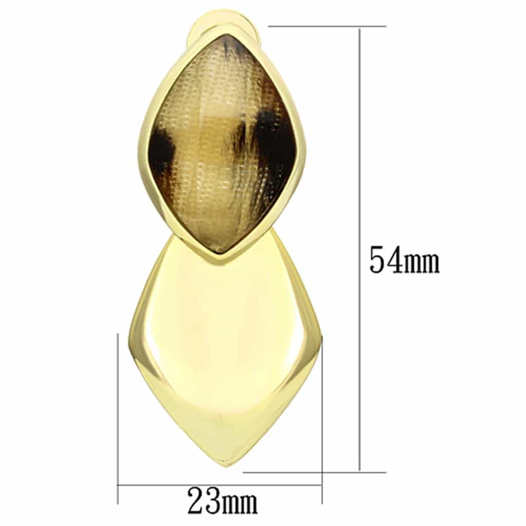 Brass Ivory Enamel Band Earrings | The Stainless Jewelry view 2