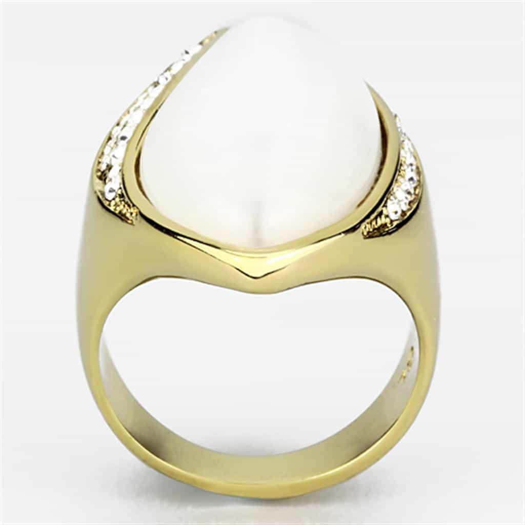 Brass Ivory Charm Ring | The Stainless Jewelry view 7