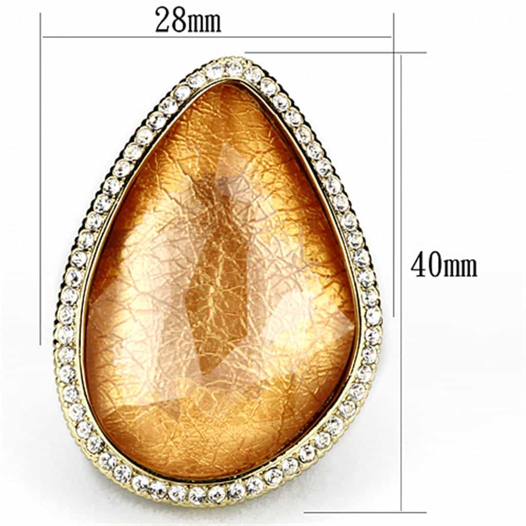 Brass Turquoise Bezel Ring | The Stainless Jewelry view 6
