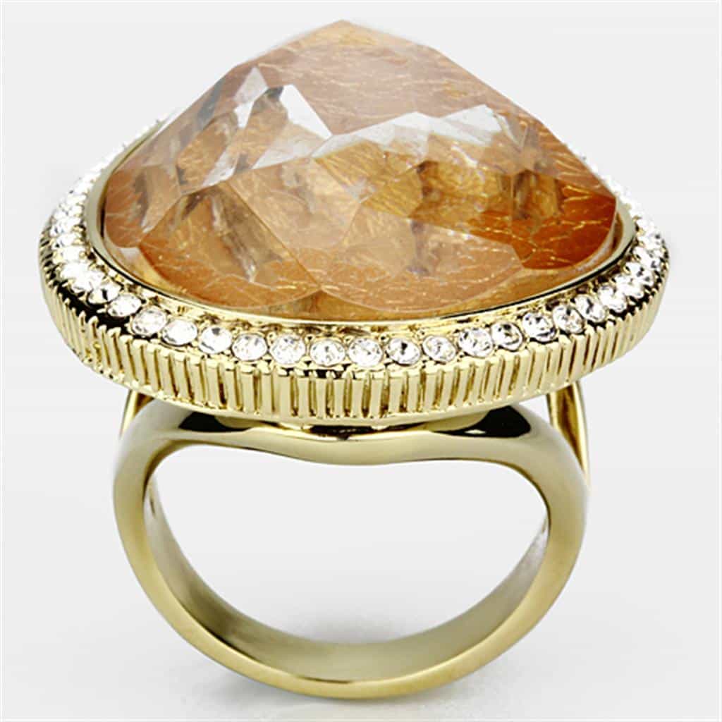 Brass Turquoise Bezel Ring | The Stainless Jewelry view 7