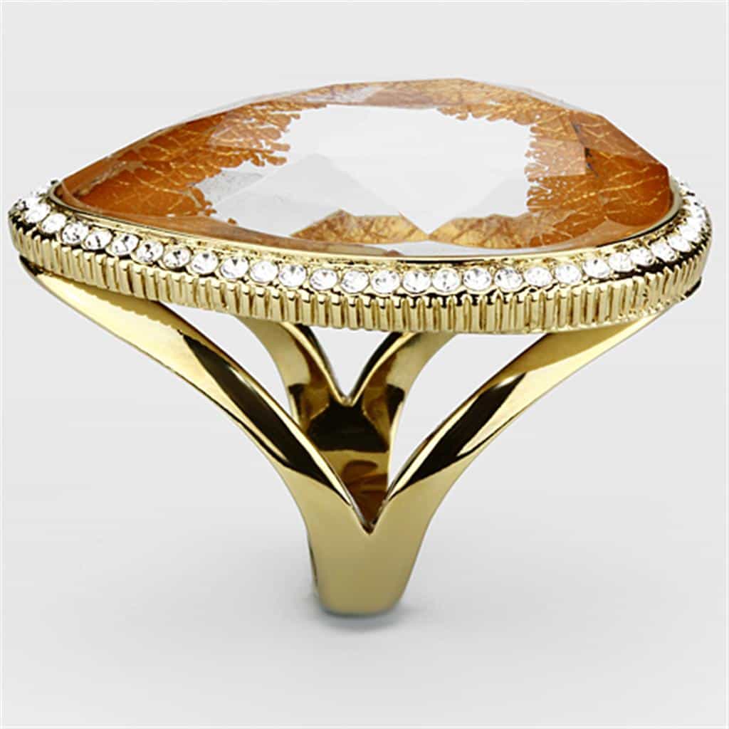 Brass Turquoise Bezel Ring | The Stainless Jewelry view 4