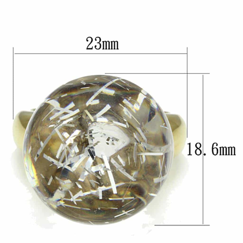 Brass Clear Crystal Globe Cocktail Ring | The Stainless Jewelry view 2