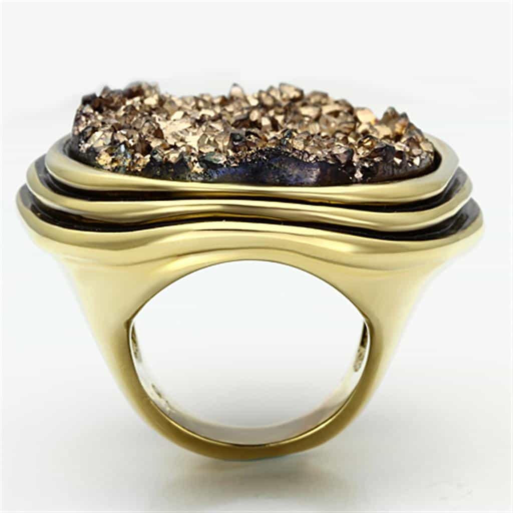 Brass Turquoise Teardrop Stone Ring | The Stainless Jewelry view 7