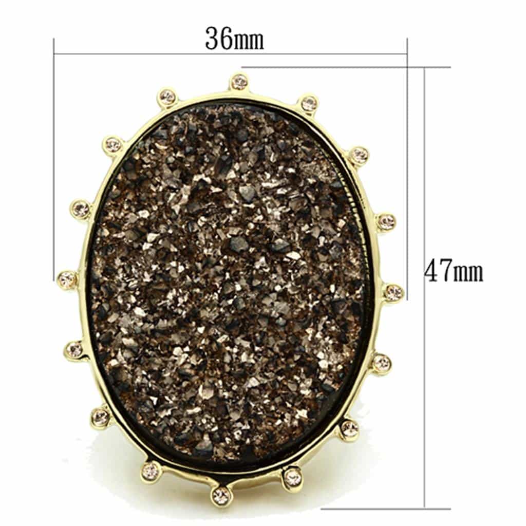 Brass Oval Stone Bezel Ring | The Stainless Jewelry view 2