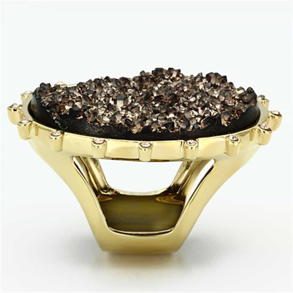 Brass Oval Stone Bezel Ring | The Stainless Jewelry view 8