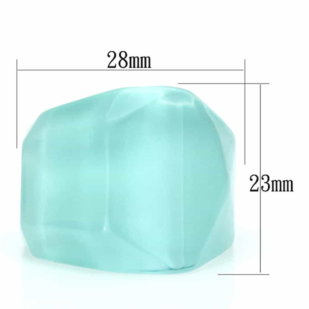 Resin Blue Bead Ring | The Stainless Jewelry view 2