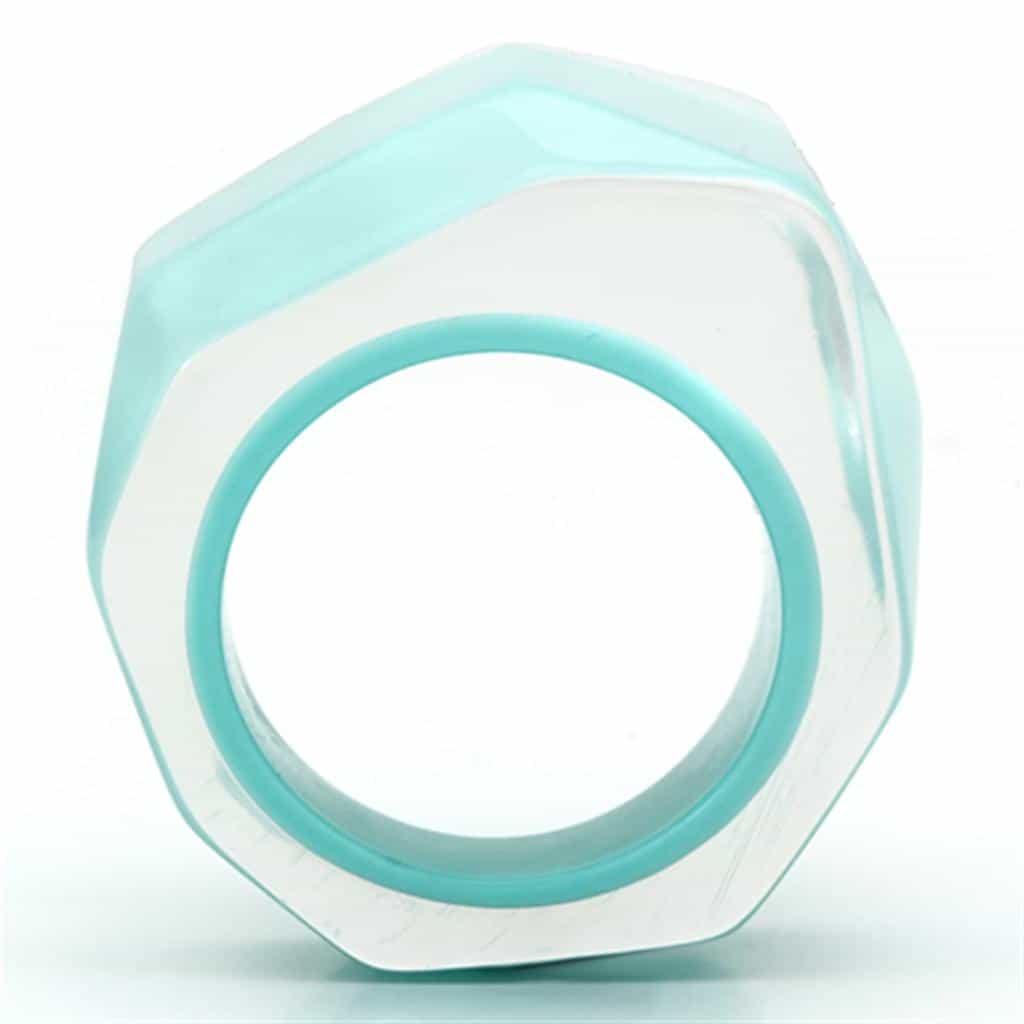 Resin Blue Bead Ring | The Stainless Jewelry view 7