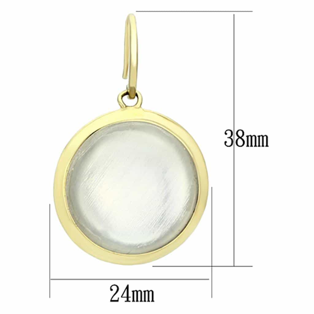 Brass Peach Enamel Earrings | The Stainless Jewelry view 2