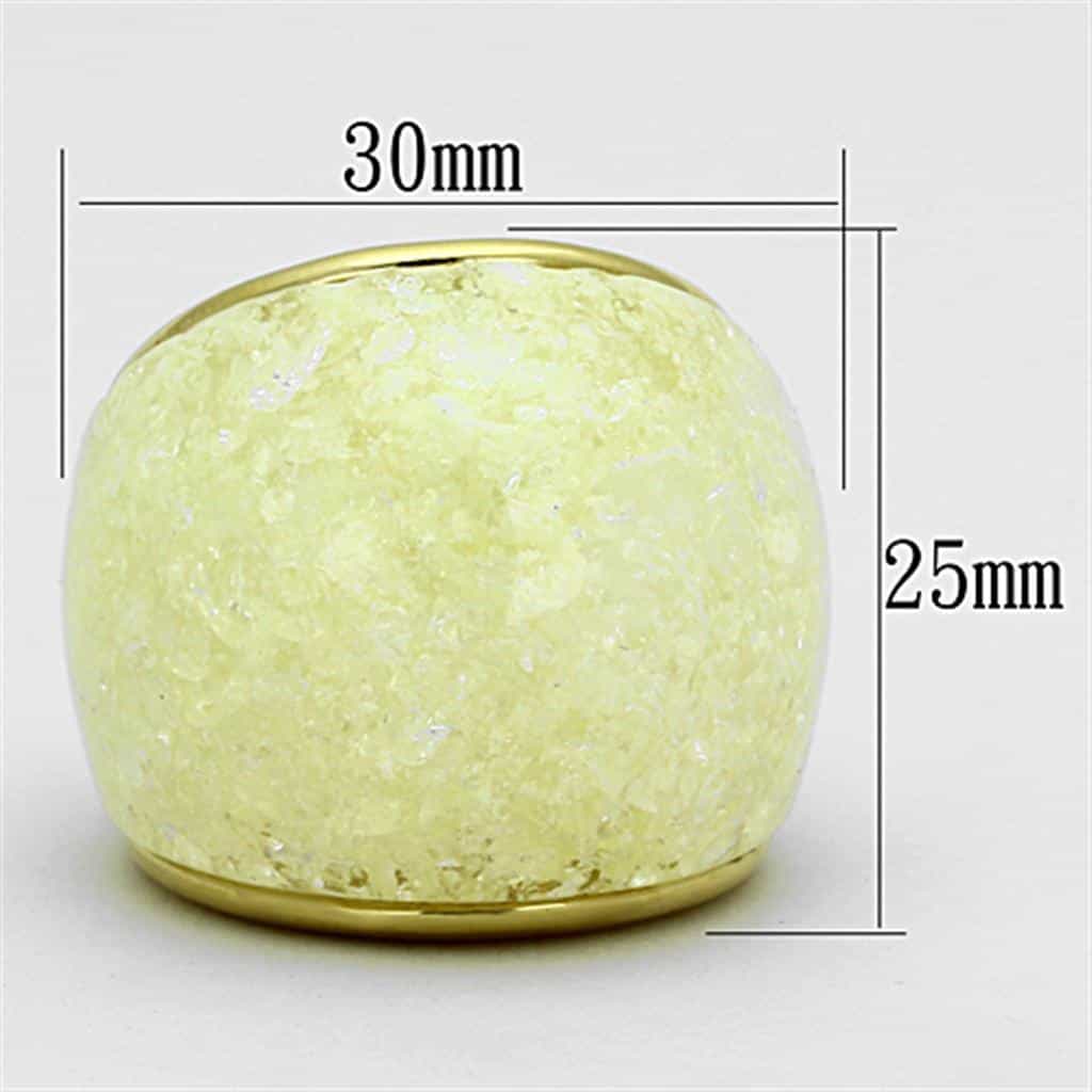 Stainless Steel Ivory Crackle Dome Ring | The Stainless Jewelry view 6