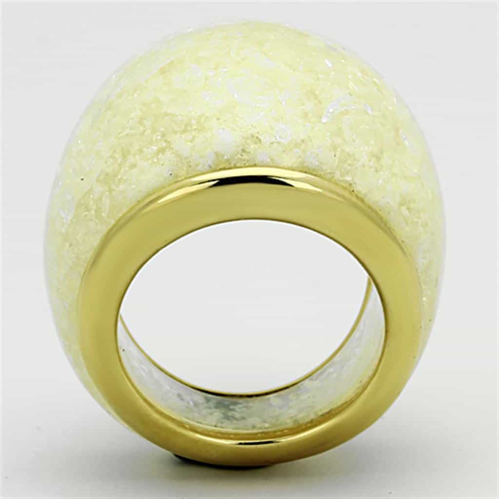 Stainless Steel Ivory Crackle Dome Ring | The Stainless Jewelry view 7