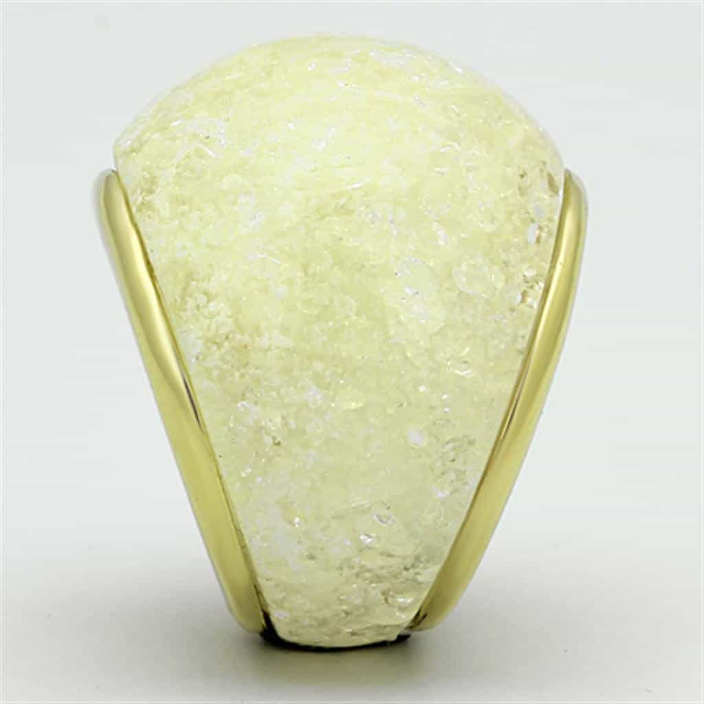 Stainless Steel Ivory Crackle Dome Ring | The Stainless Jewelry view 4