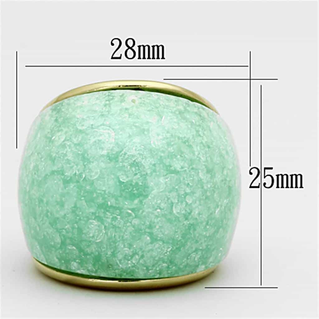 Stainless Steel Amazonite Globe Ring | The Stainless Jewelry view 6