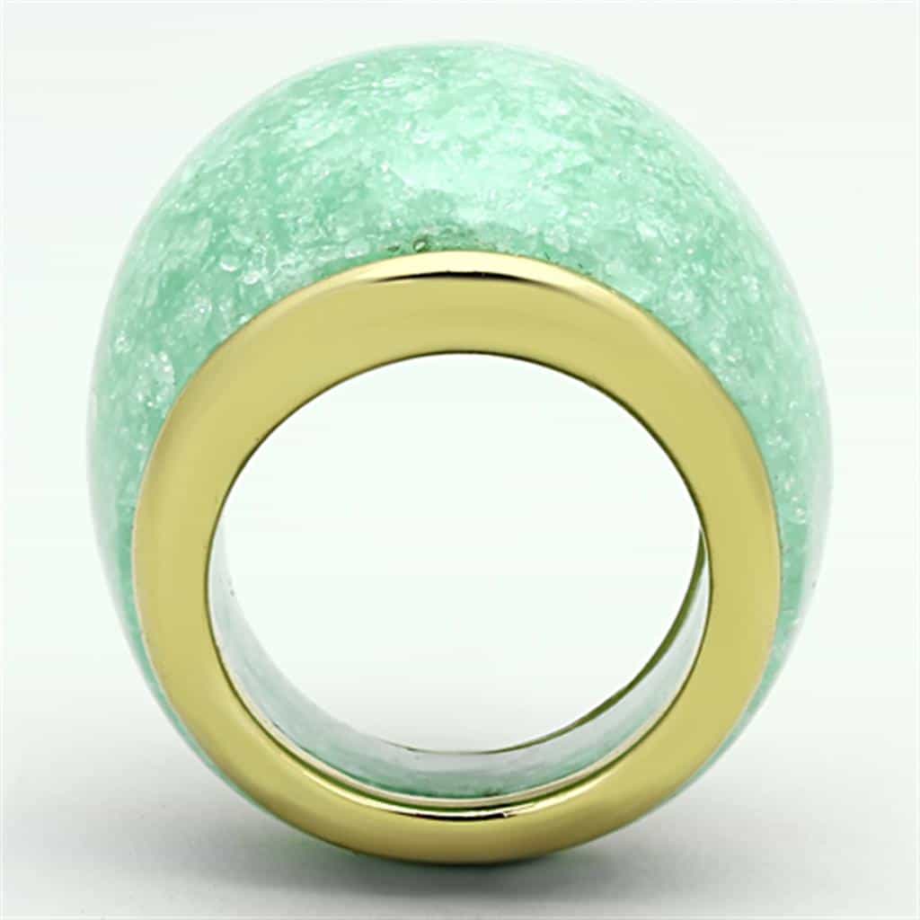 Stainless Steel Amazonite Globe Ring | The Stainless Jewelry view 3