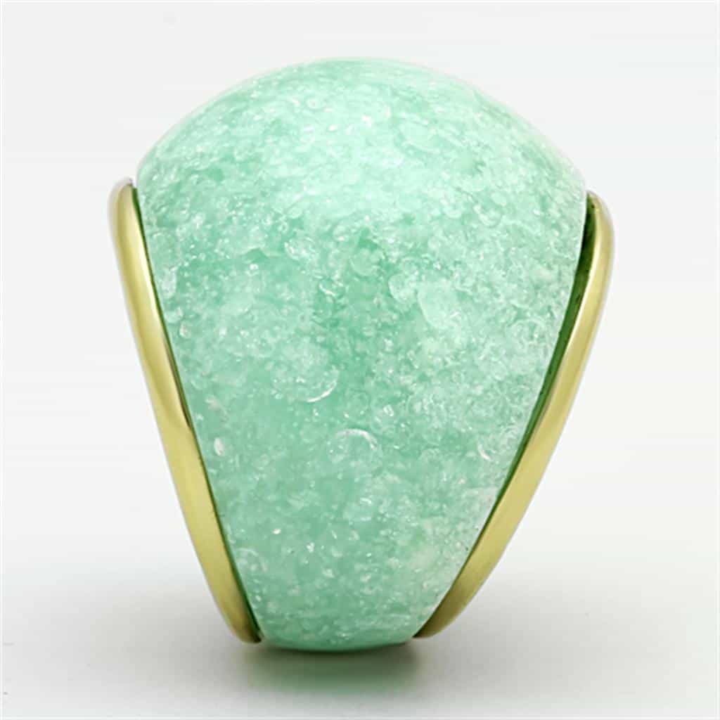 Stainless Steel Amazonite Globe Ring | The Stainless Jewelry view 8
