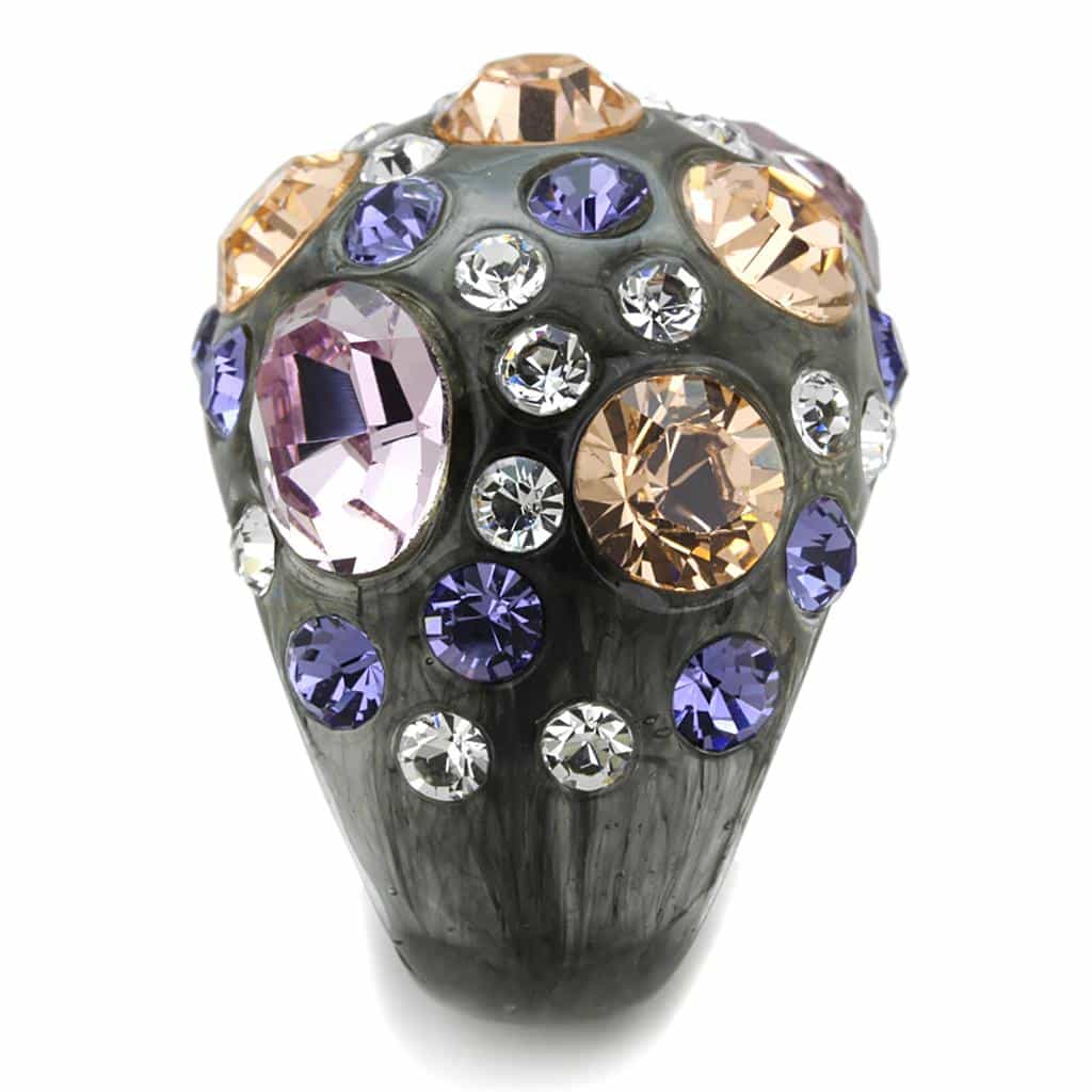 Resin Blue Striped Band Ring | The Stainless Jewelry view 8