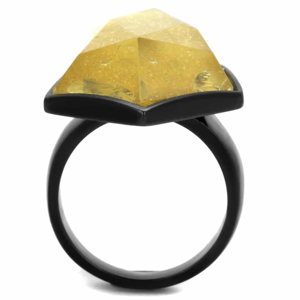 Stainless Steel Citrine Dome Ring | The Stainless Jewelry view 3
