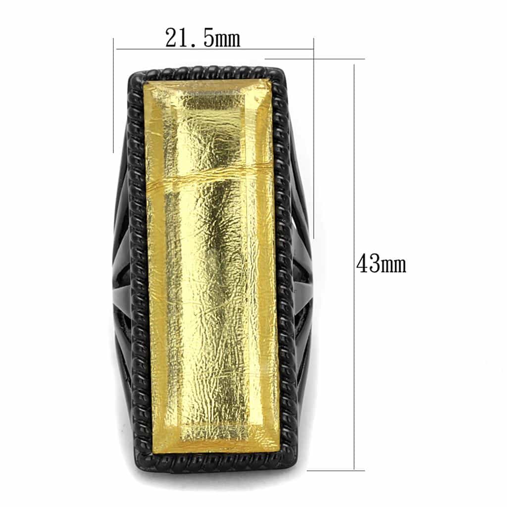 Stainless Steel Citrine Rectangle Ring | The Stainless Jewelry view 2