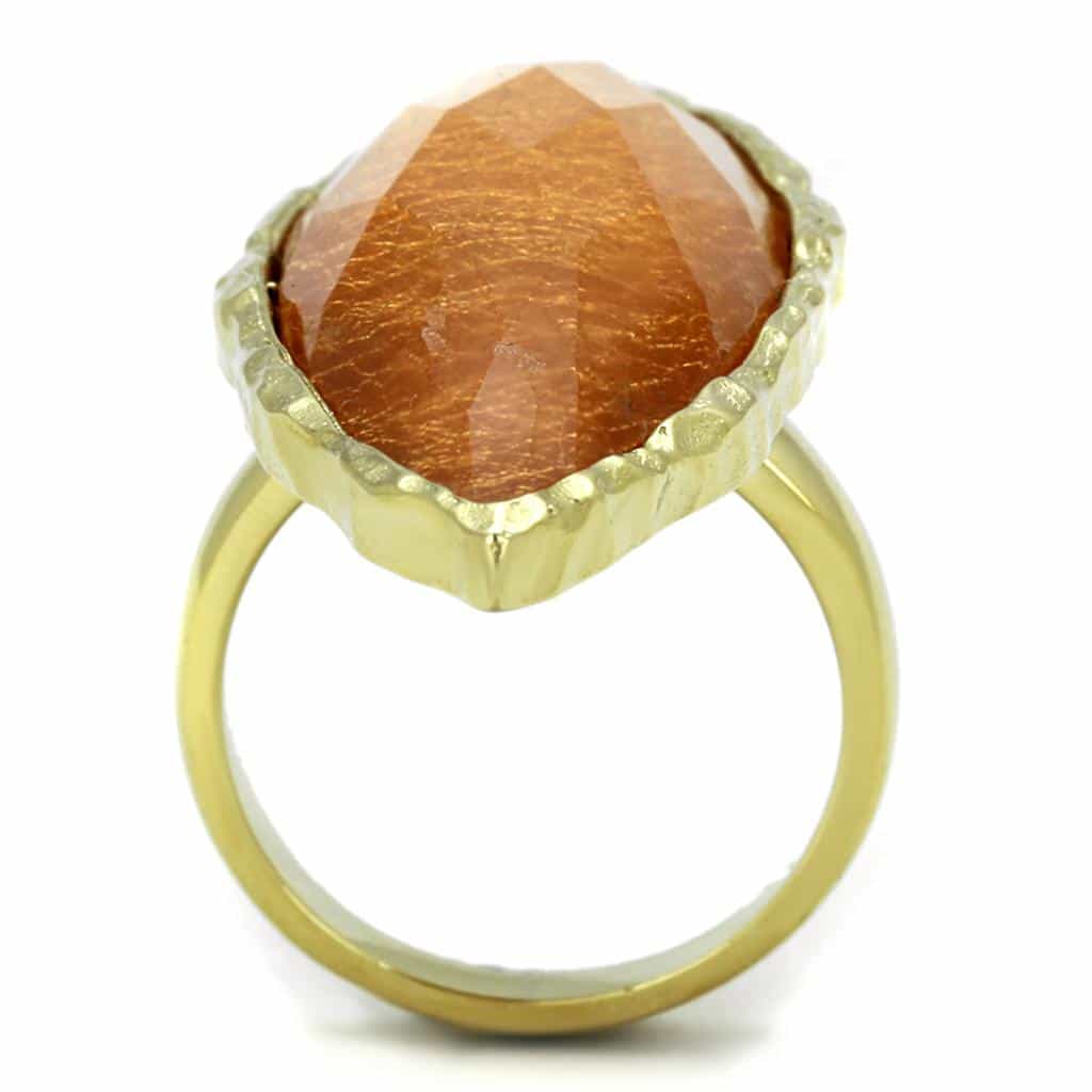 Stainless Steel Orange Marquise Ring | The Stainless Jewelry view 3