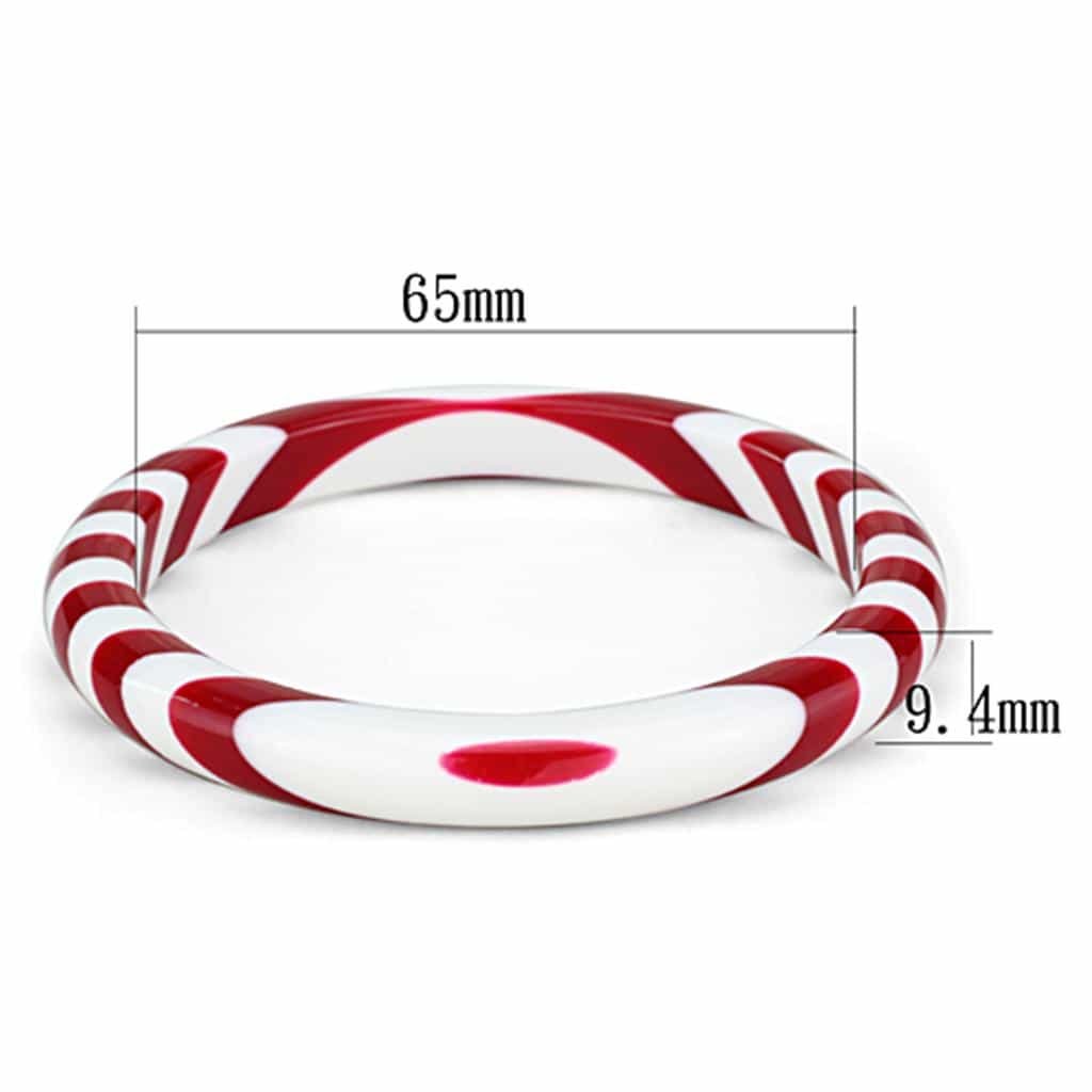 Resin Cream Striped Bangle | The Stainless Jewelry view 2