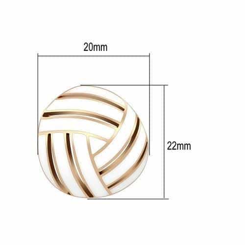 Brass Gold White Enamel Woven Knot Disc Studs Earrings view 2
