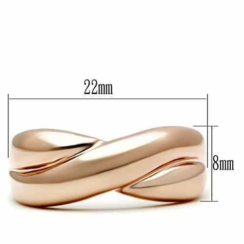 Brass Rose Gold Polished Smooth Twisted Dome Ring view 2