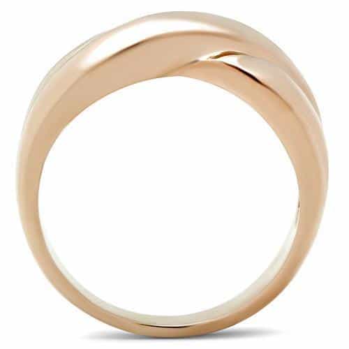 Brass Rose Gold Polished Smooth Twisted Dome Ring view 3