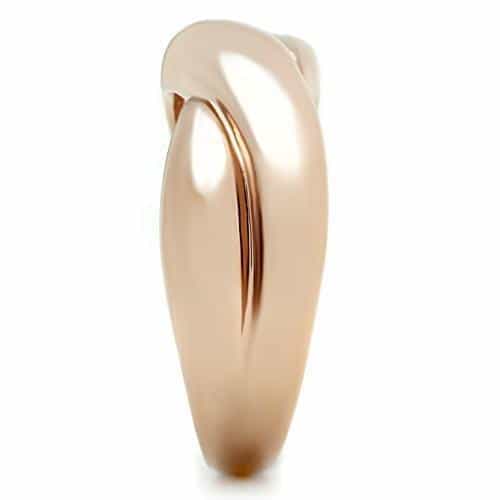 Brass Rose Gold Polished Smooth Twisted Dome Ring view 4