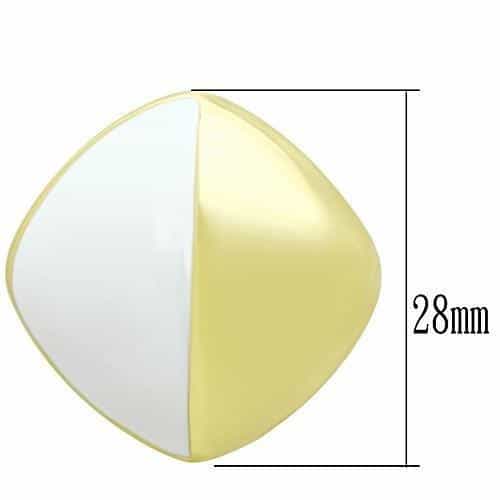 Brass Gold White Enamel Two Tone Marquise Leaf Leverback Earrings view 3