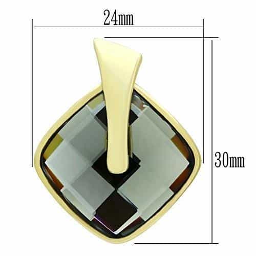 Brass Gold Smoky Grey Crystal Diamond Drop Leverback Earrings view 3