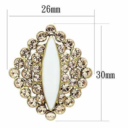 Brass Gold Champagne CZ Pave Marquise Navette Clip Earrings view 2