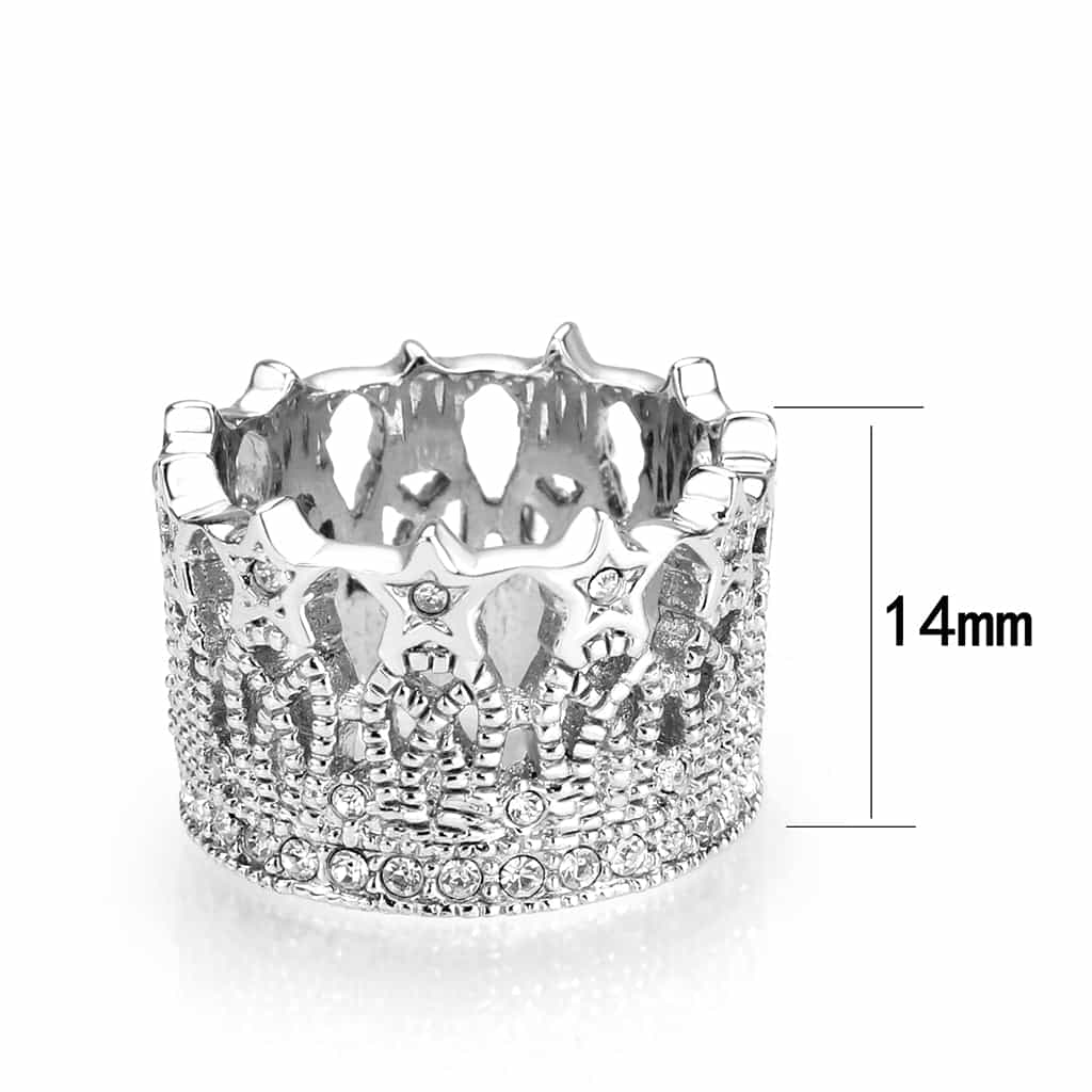Brass CZ Crown Tiara Ring | The Stainless Jewelry view 2