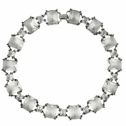 Brass CZ Round Prong Tennis Bracelet Necklace view 1