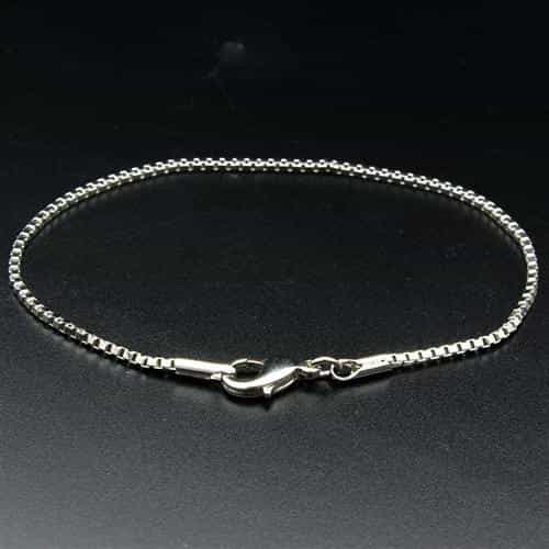 Brass Silver Box Chain Bracelet | The Stainless Jewelry view 1
