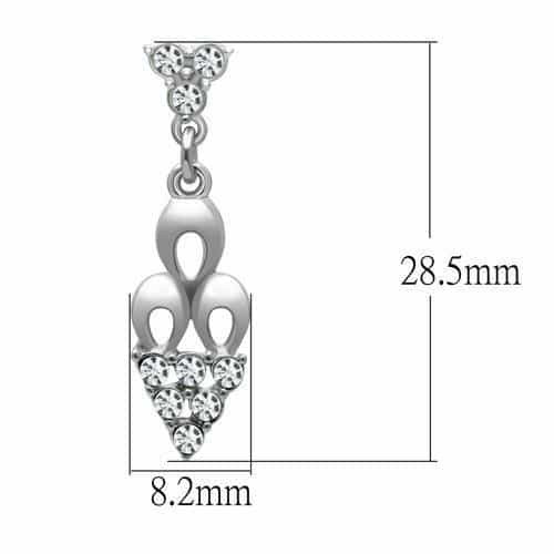 Brass Silver CZ Pave Art Deco Tiered Drop Earrings view 2