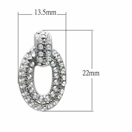 Brass Silver CZ Pave Oval Doorknocker Earrings view 2