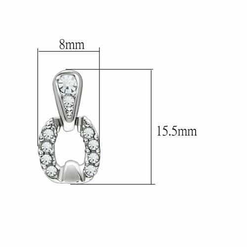 Brass Silver CZ Pave Oval Doorknocker Stud Earrings view 2