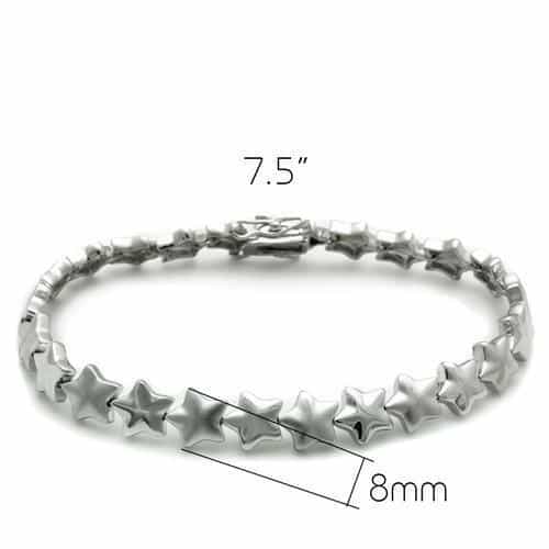 Brass Silver Polished Star Link Bracelet | The Stainless Jewelry view 2