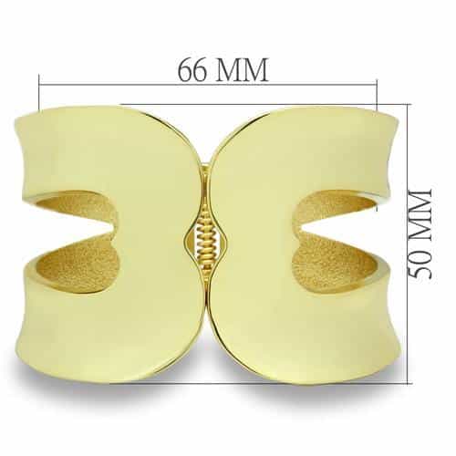 Brass Gold Polished Butterfly Cutout Wide Cuff Bracelet view 2